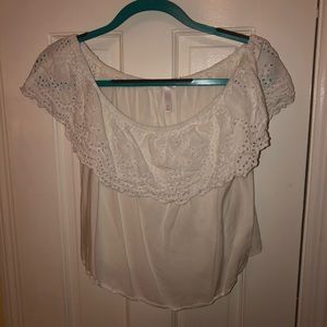 White over the shoulder blouse